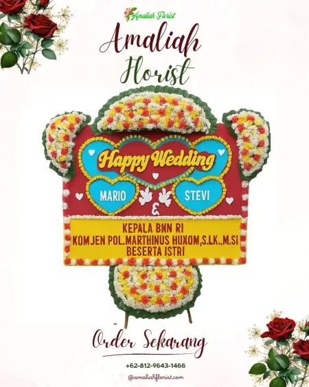 Papan Bunga Pernikahan Popoh